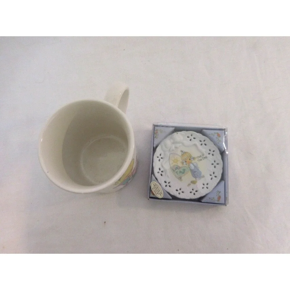 Precious Moments 50th Anniversary Plate Ceramic Floral Embossed + Purr fect Gran